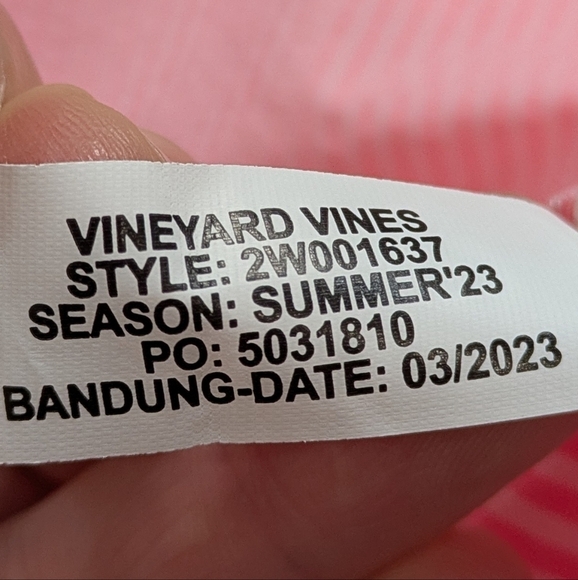 Vineyard Vines Performance Pink White Striped Collared 3/4 Sleeve Top XS - Picture 8 of 9